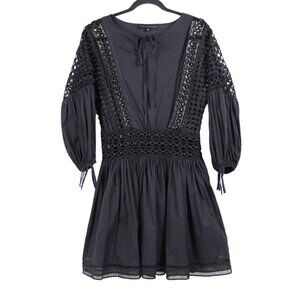 Endless Rose Black Crochet Lace Mini Dress
